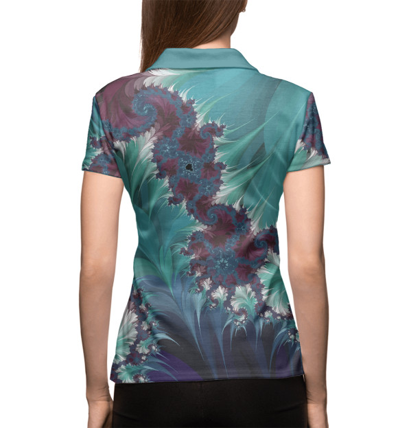 Женское поло с изображением Растительный узор цвета Белый