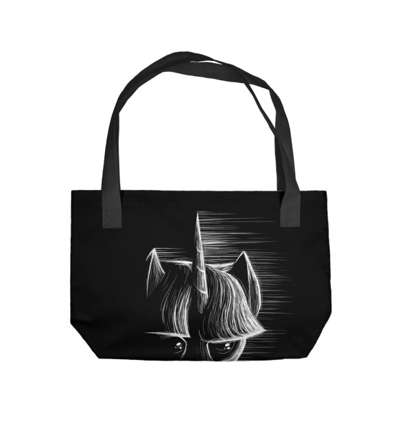 Пляжная сумка с изображением Pony Monochrome цвета 