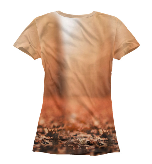 Женская футболка с изображением Лиса в лесу цвета Белый
