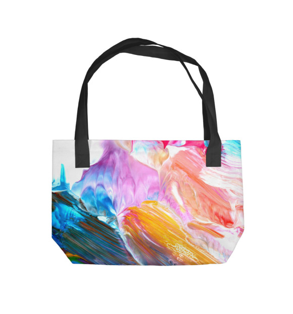 Пляжная сумка с изображением Акварельные краски цвета 