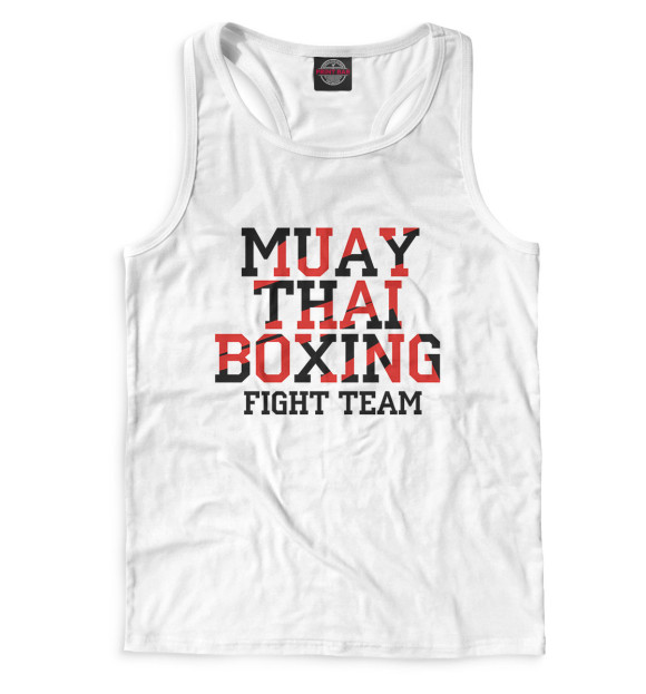 Мужская майка-борцовка с изображением Muay Thai Boxing цвета Белый
