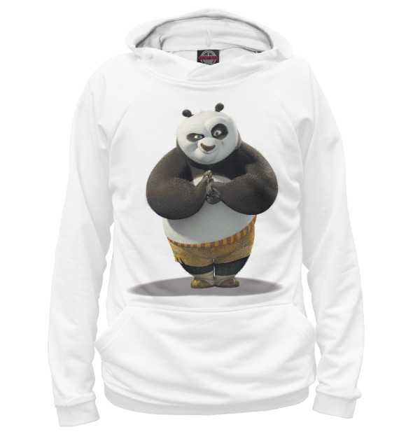 Худи для девочки с изображением Panda цвета Белый