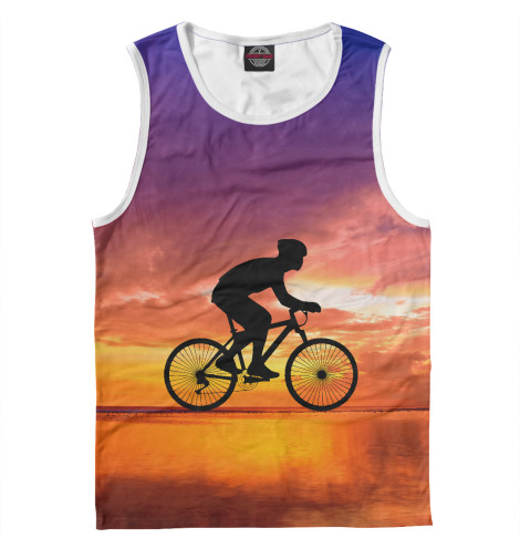 

Майки Print Bar, Белый, Велосипед на закате