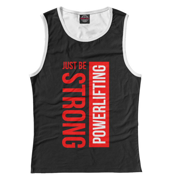 Майка для девочки с изображением Powerlifting Just be strong цвета Белый