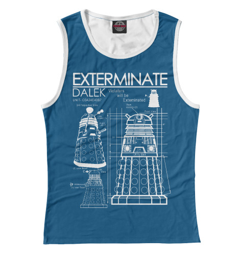 

Майки Print Bar, Белый, Чертёж Далека