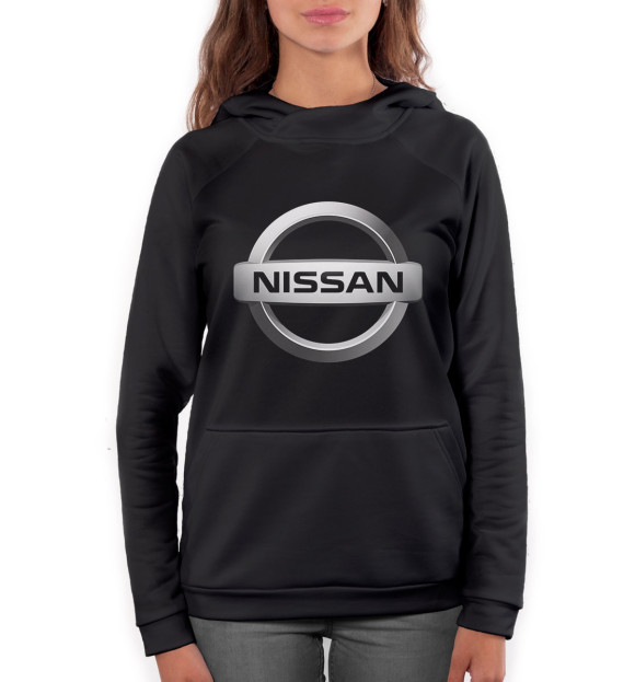 Женское худи с изображением Nissan цвета Белый