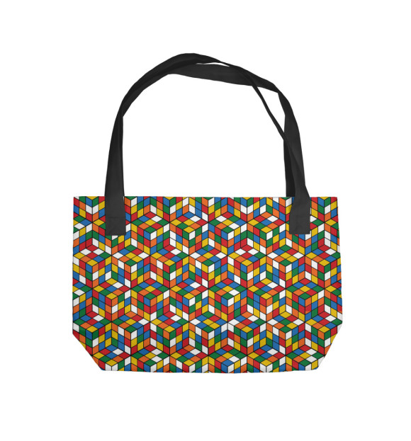 Пляжная сумка с изображением Кубик Рубика 3D цвета 