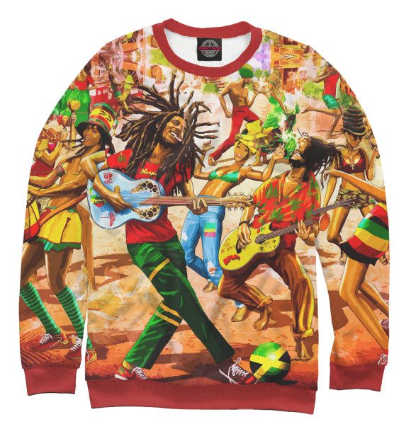 Мужской свитшот с изображением Ямайка, Боб Марли цвета Белый