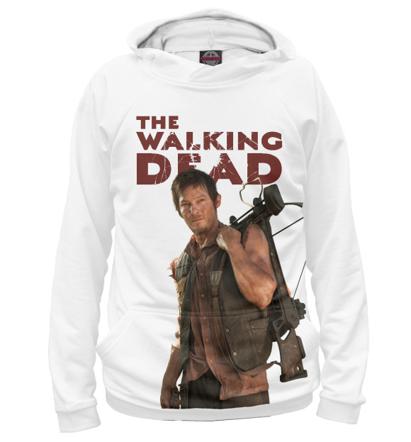 Мужское худи с изображением Daryl цвета Белый