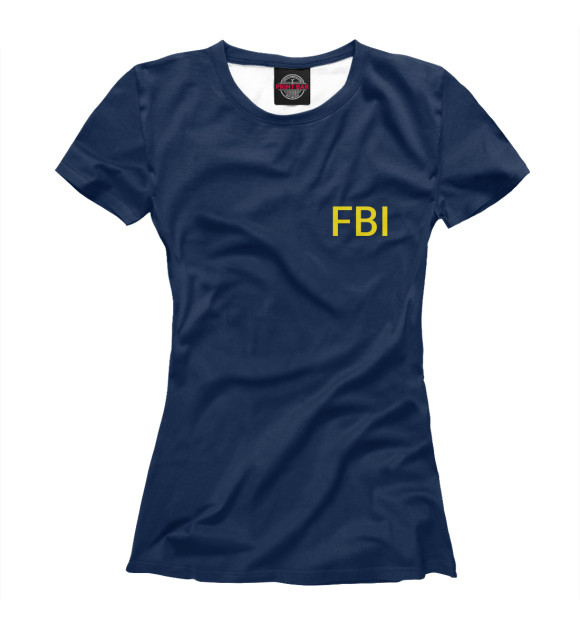 Женская футболка с изображением FBI цвета Белый