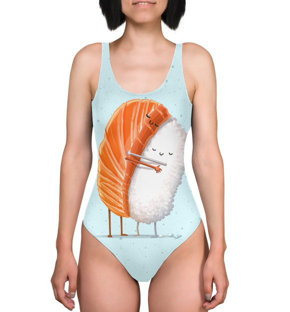 Купальник-боди с притом Суши друзья цвета  Купальник-боди с изображением Суши друзья цвета