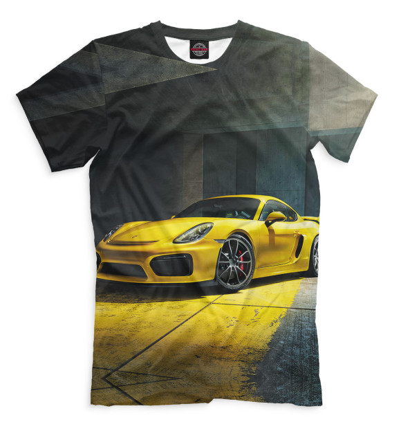 Мужская футболка с изображением Porsche цвета Черный