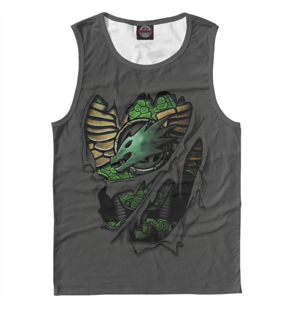 Мужская майка с притом Саламандры цвета Белый Мужская майка с изображением Саламандры цвета Белый