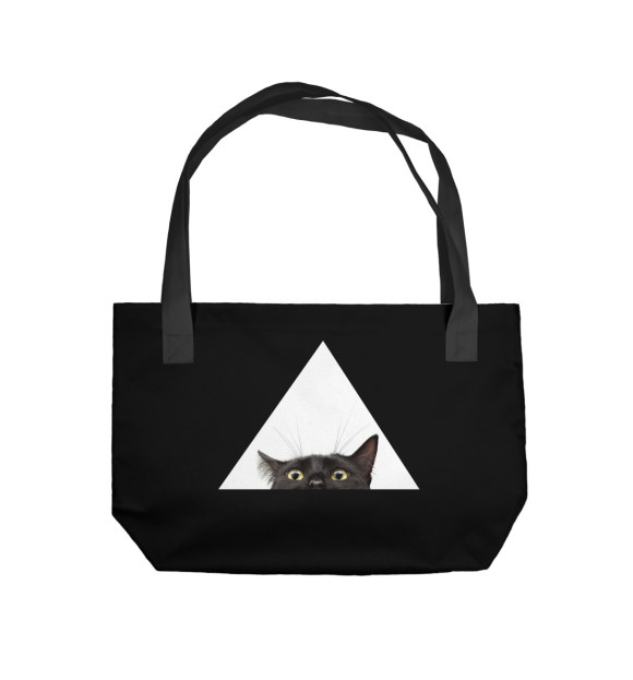 Пляжная сумка с изображением Кот в треугольнике цвета 
