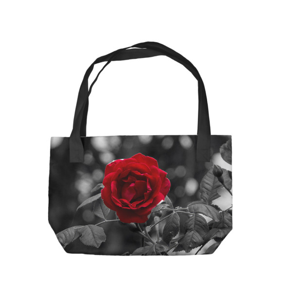 Пляжная сумка с изображением Красная роза цвета 