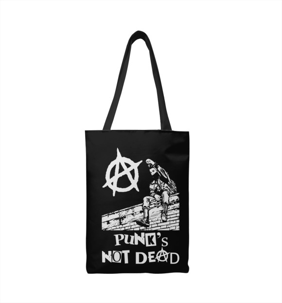 Сумка-шоппер с изображением Punks Not Dead цвета 