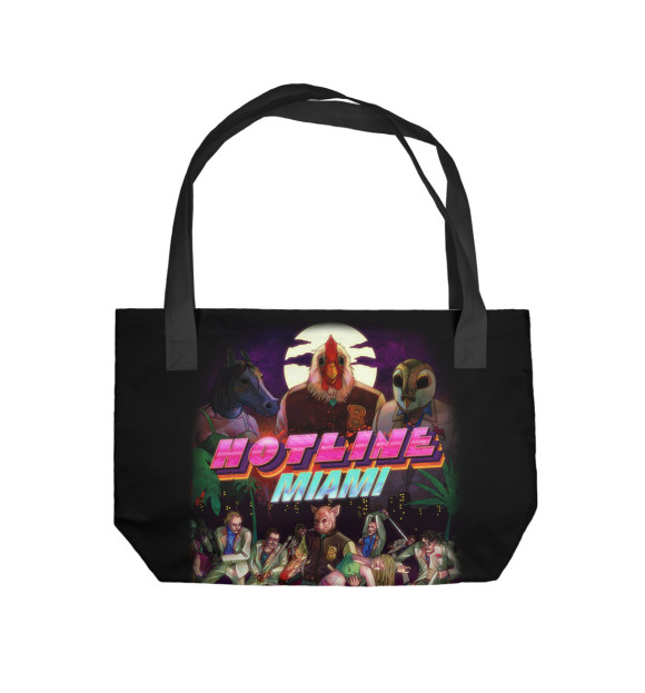Пляжная сумка с изображением Hotline Miami цвета 