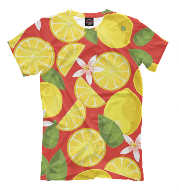 Мужская футболка с изображением Лимоны цвета Молочно-белый
