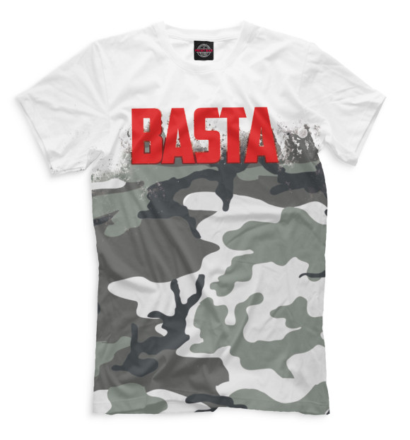 Мужская футболка с изображением Баста цвета Серый