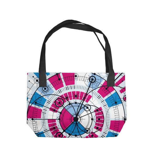 Пляжная сумка с изображением Геометрия цвета 