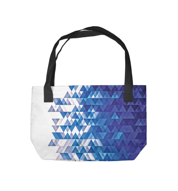 Пляжная сумка с изображением Polygonal Blue цвета 