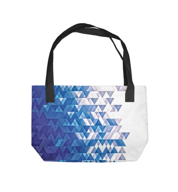 Пляжная сумка с изображением Polygonal Blue цвета 