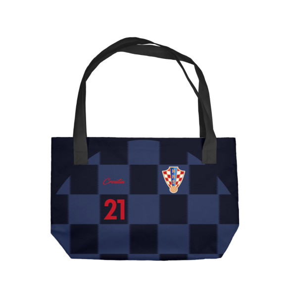 Пляжная сумка с изображением Домагой Вида - Сборная Хорватии цвета 
