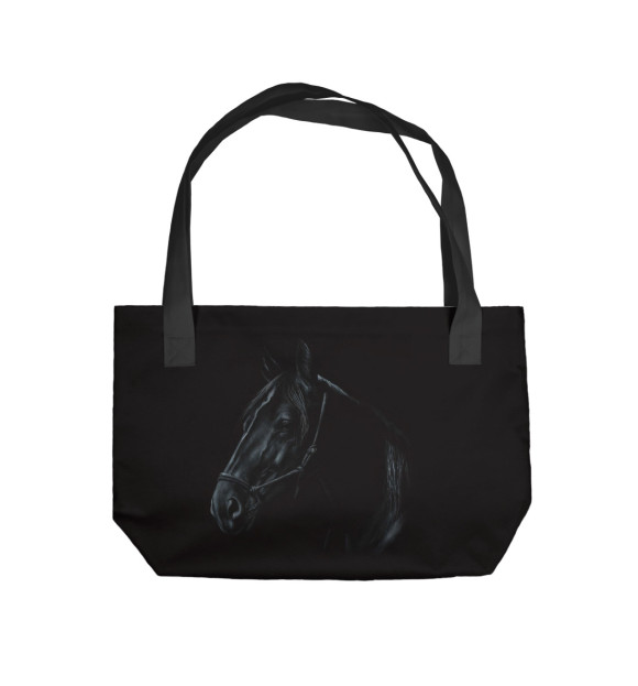 Пляжная сумка с изображением Black Horse цвета 