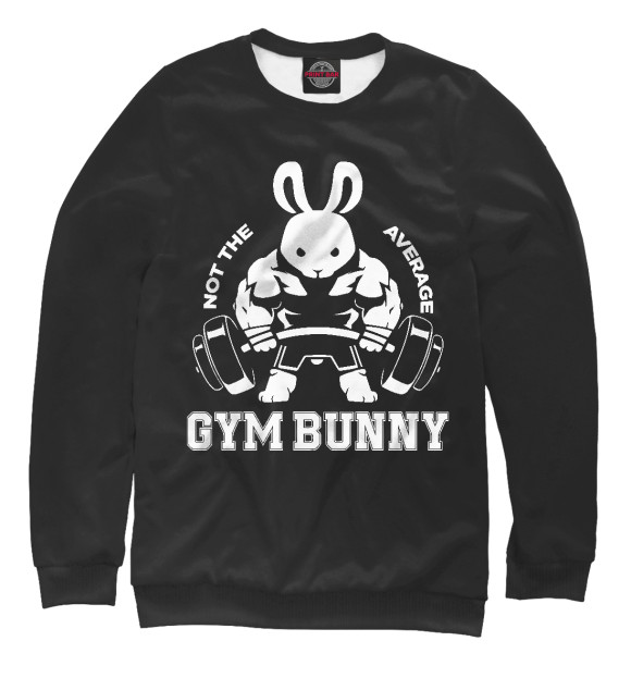 Мужской свитшот с изображением Gym Bunny цвета Белый