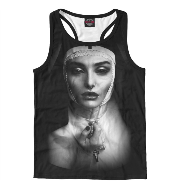 Мужская майка-борцовка с изображением NUN цвета Белый