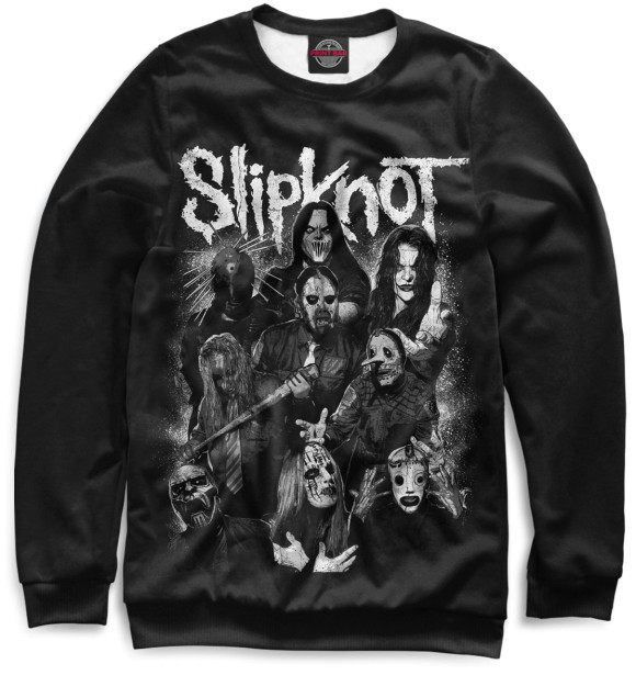 Мужской свитшот с изображением Slipknot цвета Белый