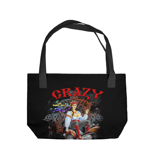 Пляжная сумка с изображением Crazy Хохлушка цвета 