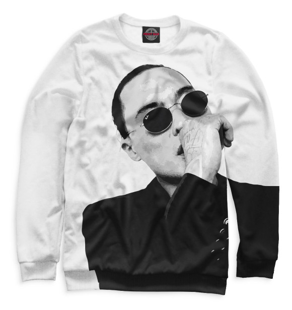 Мужской свитшот с изображением Скриптонит цвета Белый