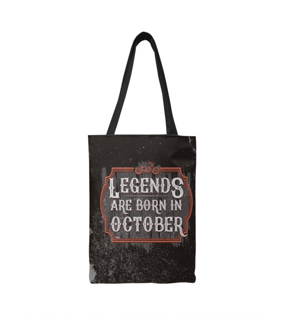 Сумка-шоппер с изображением Legends Are Born In October цвета 