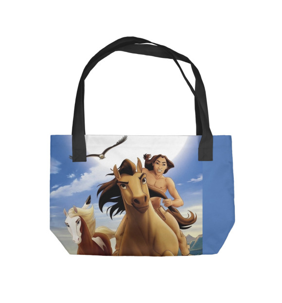 Пляжная сумка с изображением Спирит: Душа прерий цвета 