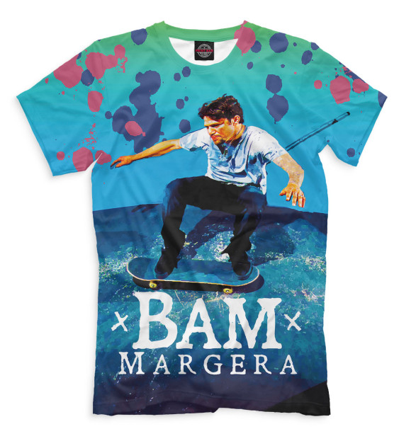 Мужская футболка с изображением Бэм Марджера цвета Грязно-голубой