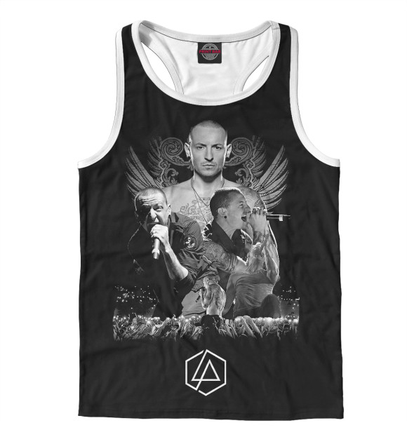 Мужская майка-борцовка с изображением Linkin Park цвета Белый