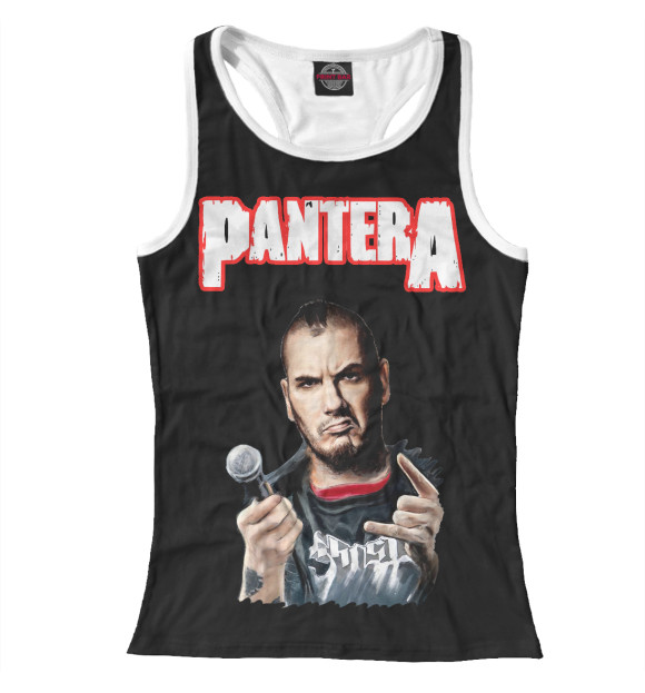 Женская майка-борцовка с изображением Pantera Phil Anselmo цвета Белый