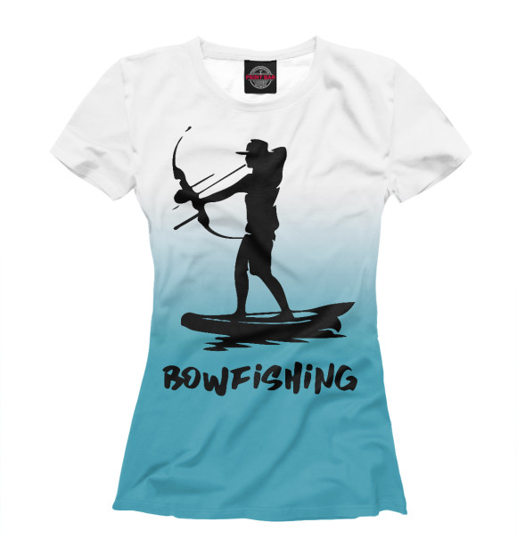 Футболка для девочек с изображением Bowfishing цвета Белый