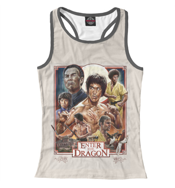 Женская майка-борцовка с изображением Enter the Dragon цвета Белый