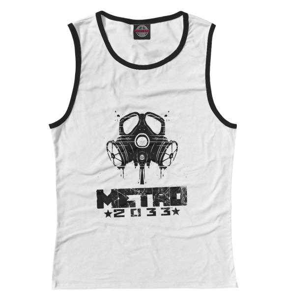 Майка для девочки с изображением Metro 2033 black l цвета Белый