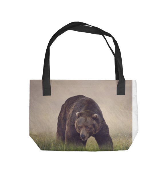 Пляжная сумка с изображением Бурый медведь цвета 