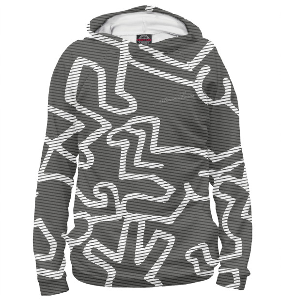 Мужское худи с изображением Exonic цвета Белый