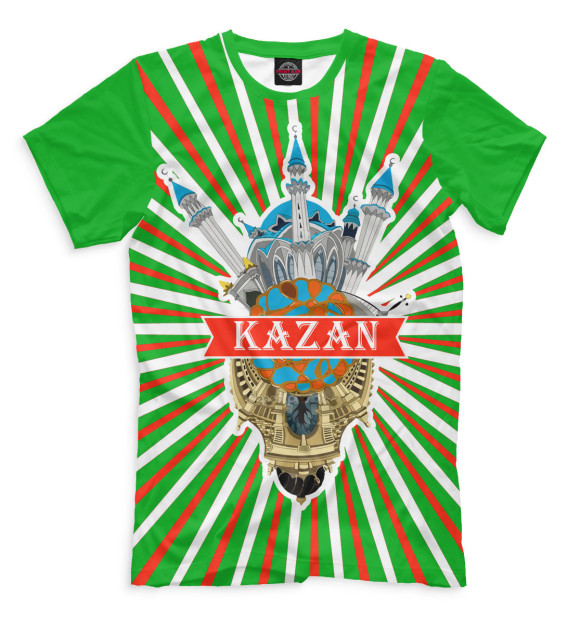 Мужская футболка с изображением Казань цвета Зеленый