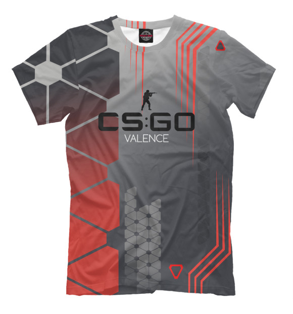 Футболка для мальчиков с изображением CS:GO / Valence цвета Серый