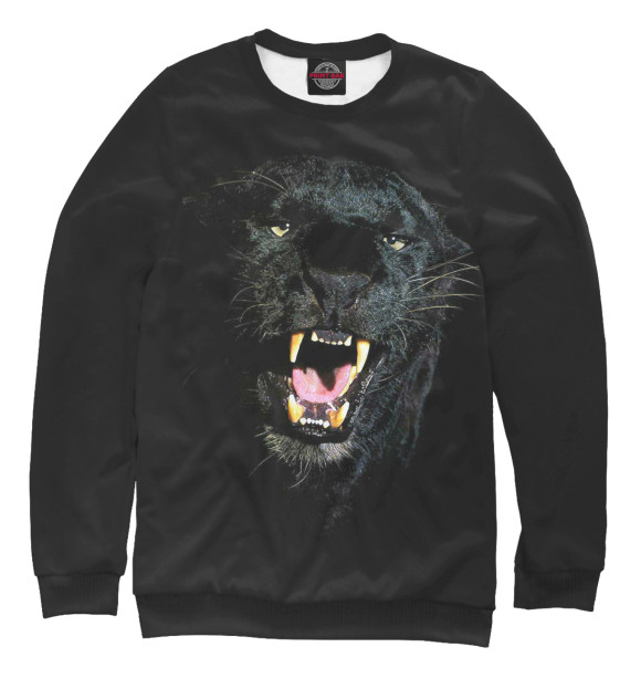 Женский свитшот с изображением Пантера цвета Белый