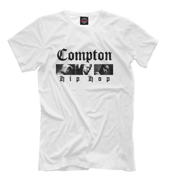 Футболка для мальчиков с изображением Compton цвета Молочно-белый