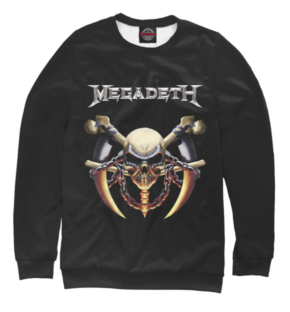 Свитшот для мальчиков с изображением Megadeth цвета Белый