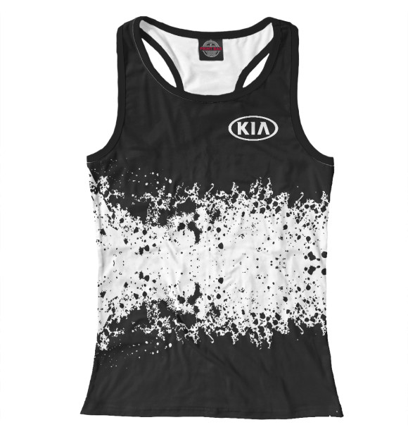 Женская майка-борцовка с изображением Kia цвета Белый