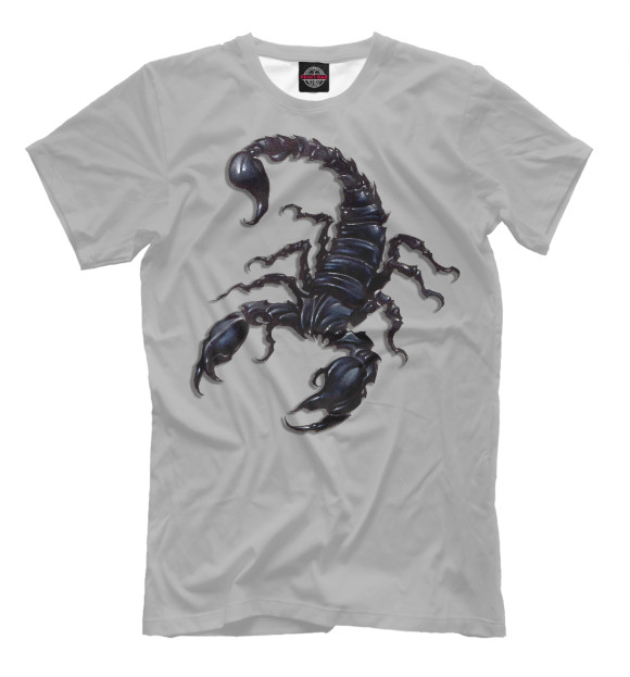 Мужская футболка с изображением Скорпион цвета Бежевый